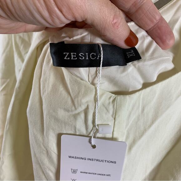 Womens Lagenlook Tunic Top Sz XL Cream Coastal Minimalist Scandi Lined Pockets - Picture 6 of 8